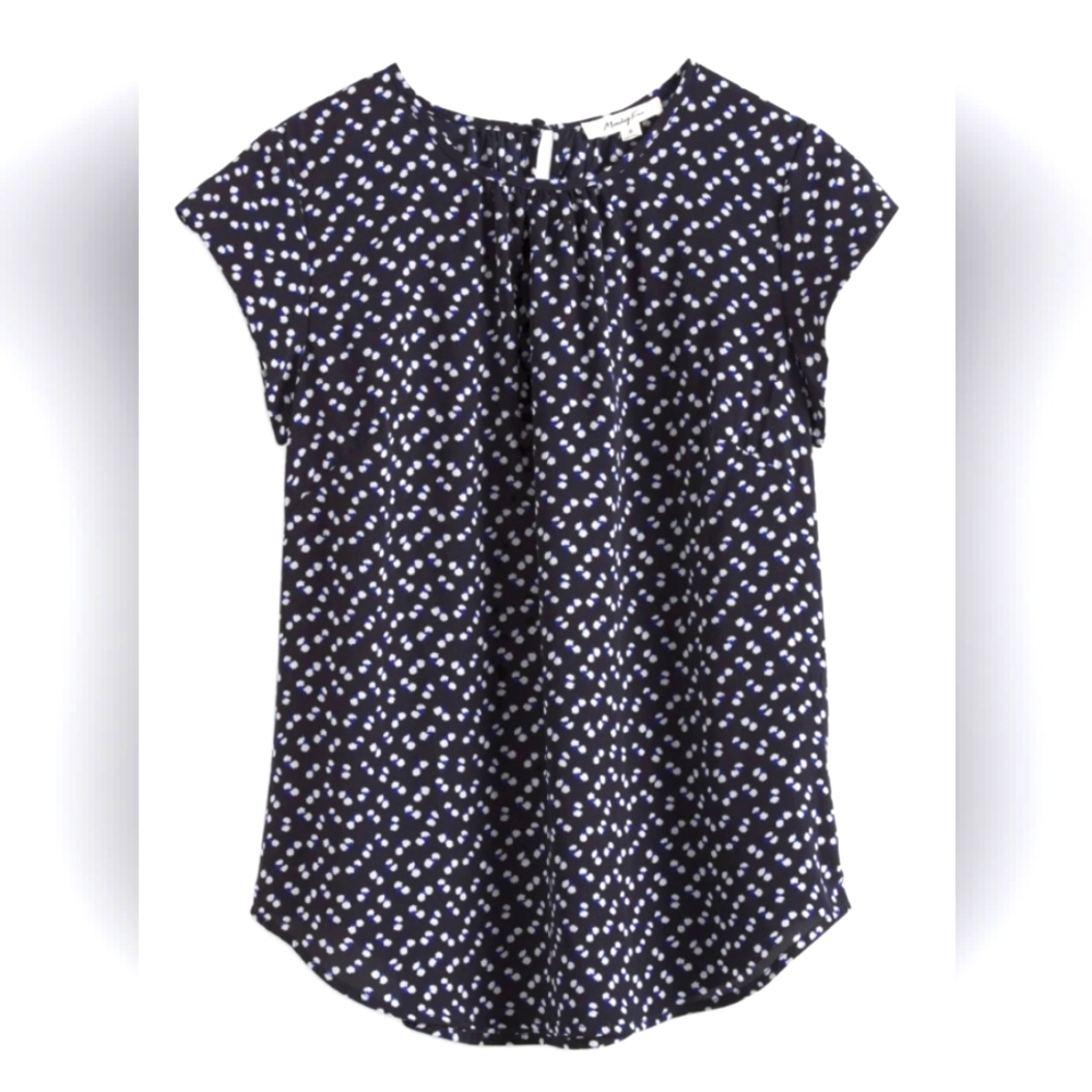 FUN2FUN Kaden Pleated Short Sleeve Blouse L
